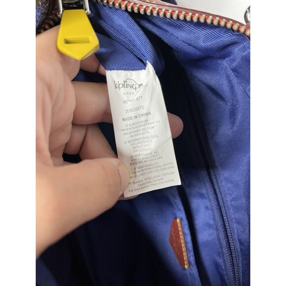Kipling Crossbody Handbag Tote Purse Navy With Yellow Accents EUC - Picture 12 of 16